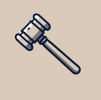 DALL·E 2024-07-15 17.44.15 - A flat icon of an auction gavel. The gavel is depicted in a simple, minimalistic style with clean lines. The handle is straight and smooth, while the